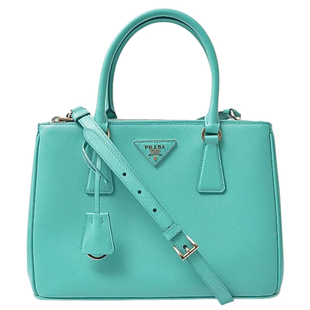 Like NEW Prada Galleria Saffiano LUX Leather Tote Handbag Giada Teal TIFFANY BLU - Picture 2 of 16